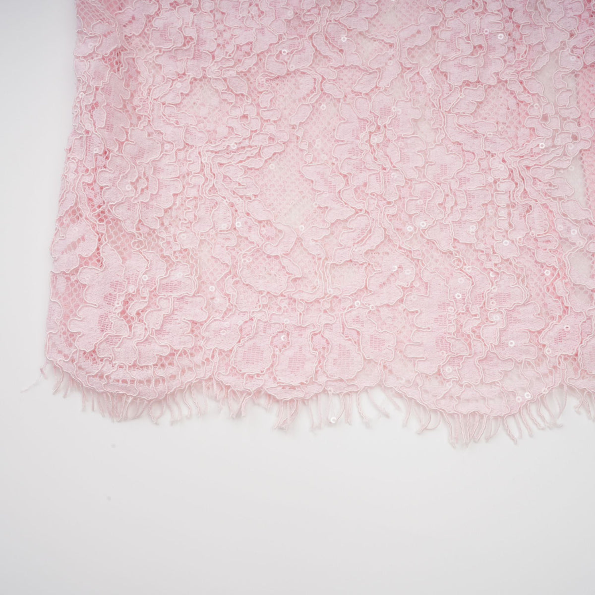 Elisabetta pink embellished floral-embroidered lace midi dress