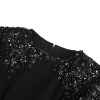 Yseult Black Embellished Maxi Gown