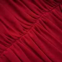 Fíona Red Asymmetrical Draped Maxi Gown