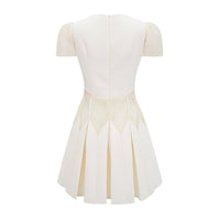 Maelle white flower-embroidered mini dress