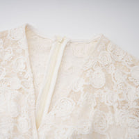 Oona White Floral Lace Pencil Midi Dress
