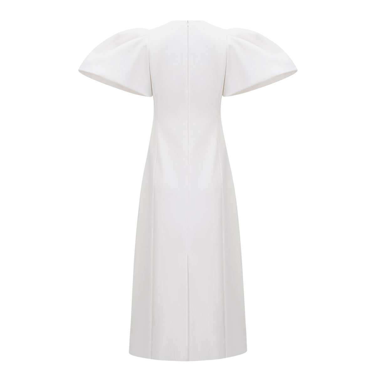 Irène White Sequin Floral Embroidered Midi Dress