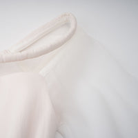 Gelsomina White Gathered Crepe Midi Dress