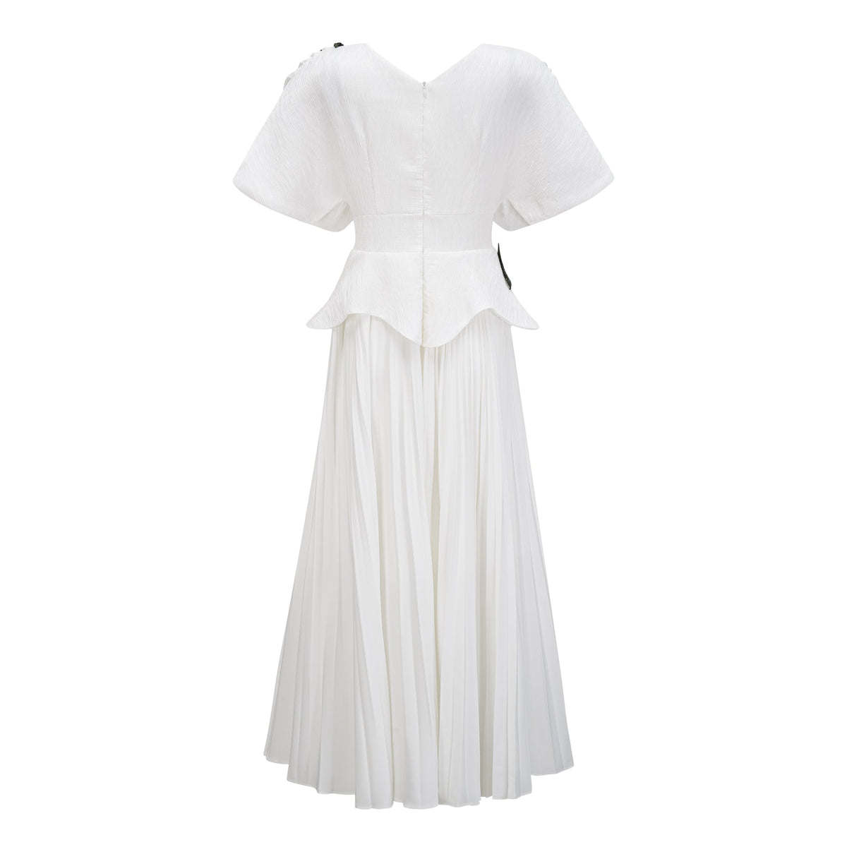 Pétale White Rose Appliqué Maxi Dress