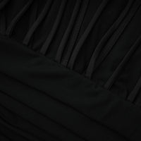 Ivona Black Halterneck Ribbon Design Mini Dress