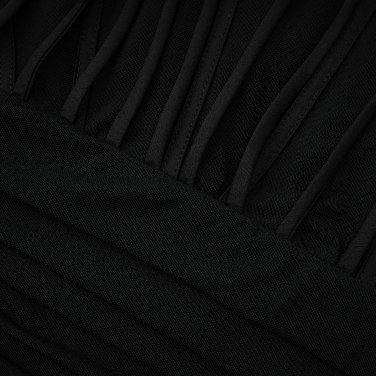 Ivona Black Halterneck Ribbon Design Mini Dress