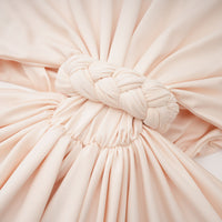 Joaquín Neutral Braid Detail Ruched Dress Maxi