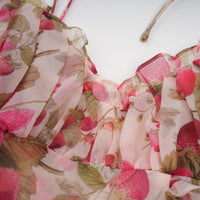 Angèle strawberry-print tiered mini dress