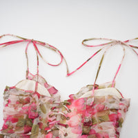 Angèle strawberry-print tiered mini dress