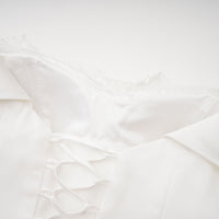 Víctor White Off-Shoulder Lace Panel Maxi Dress
