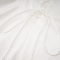 Víctor White Off-Shoulder Lace Panel Maxi Dress