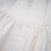 Amandine white open-back cap-sleeve midi dress