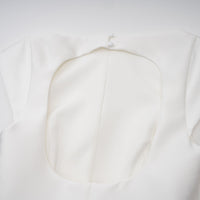 Amandine white open-back cap-sleeve midi dress