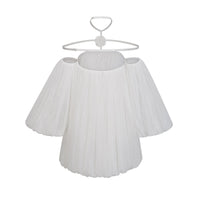 Hortense white floral-appliqué pleated tulle mini dress