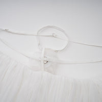Hortense white floral-appliqué pleated tulle mini dress
