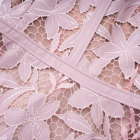 Vérane pink guipure-lace midi dress