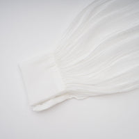 Mahault white pleated glitter-effect mini dress
