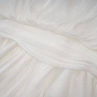 Mahault white pleated glitter-effect mini dress