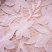 Vérane pink guipure-lace midi dress