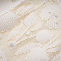 Maelle white flower-embroidered mini dress