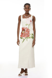 Damaris White Flora Embroidered Maxi Dress