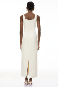 Damaris White Flora Embroidered Maxi Dress