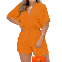 JOELLE™ – Casual V-Neck Drawstring Romper