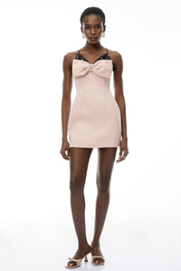 Delphine Pink Color Block Asymmetrical Mini Dress