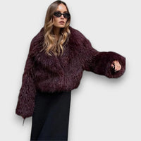 Mile – Luxury Faux Fur in Deep Burgundy