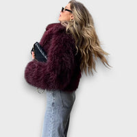 Mile – Luxury Faux Fur in Deep Burgundy