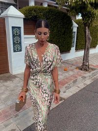 CLARANDRA | COPPER MIDI DRESS