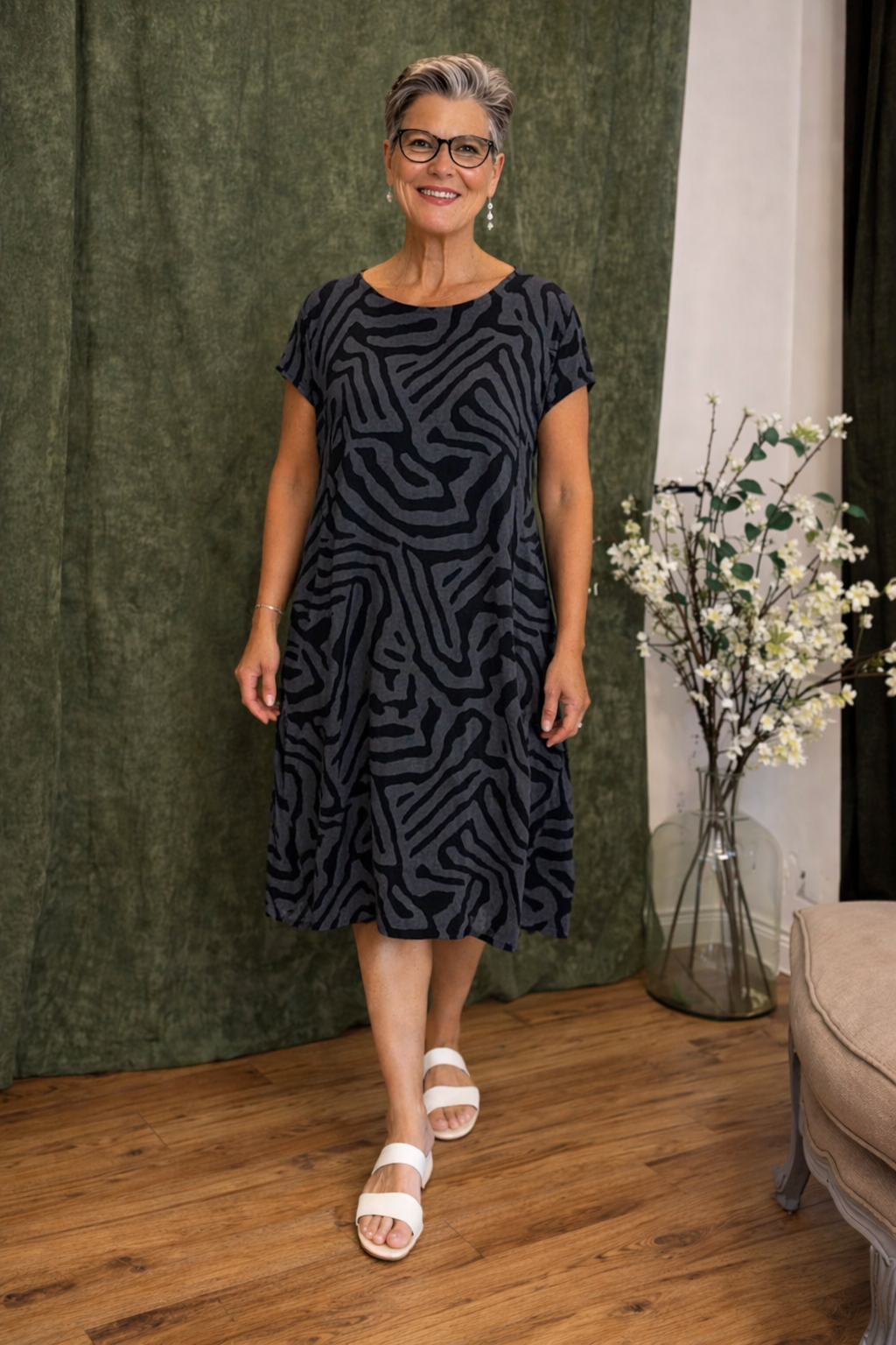 Ingrid | Linen Midi Dress