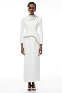 Eleri White Beaded Maxi Dress