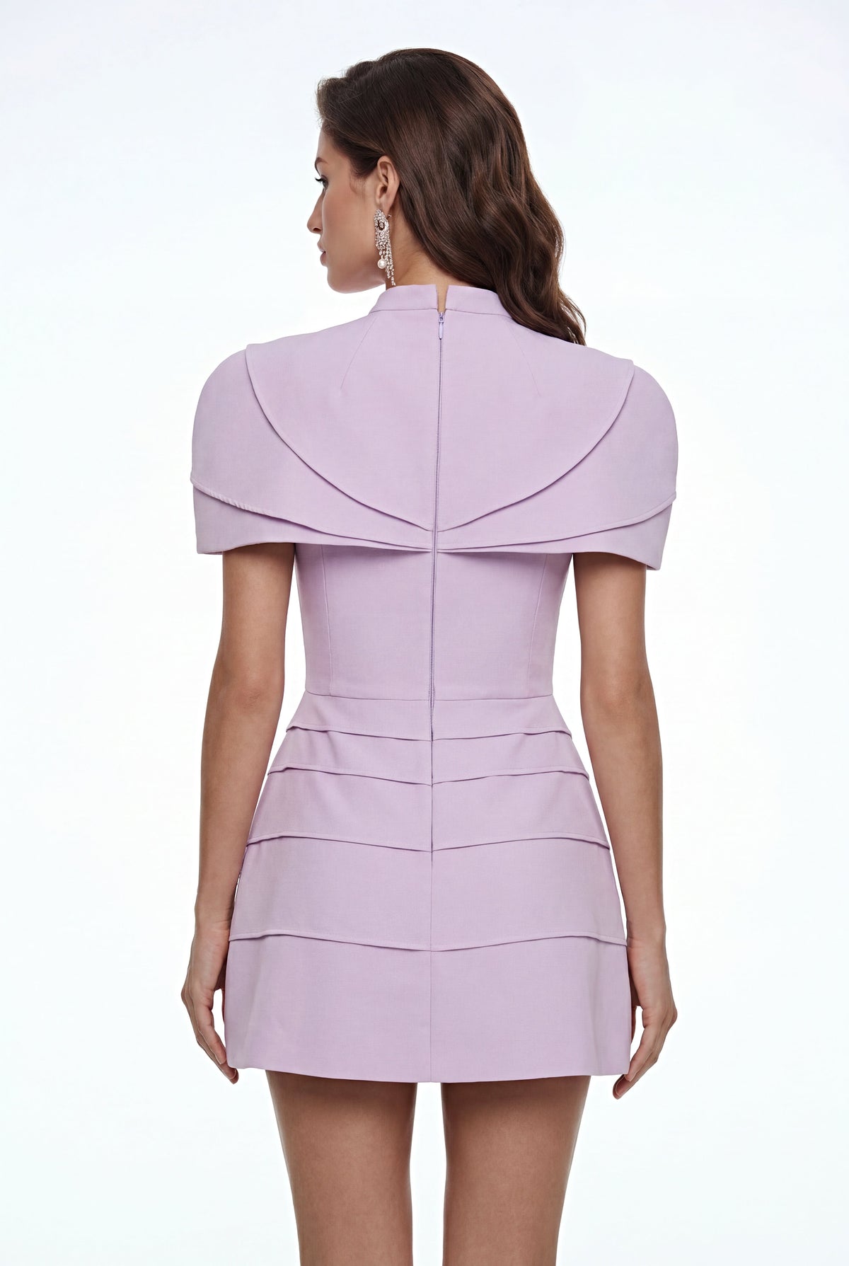 Elina Purple Cape Mini Dress