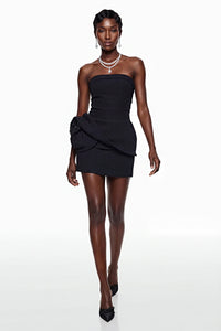 Elsie Black Off Shoulder Corset Mini Dress