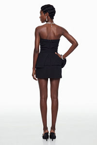 Elsie Black Off Shoulder Corset Mini Dress