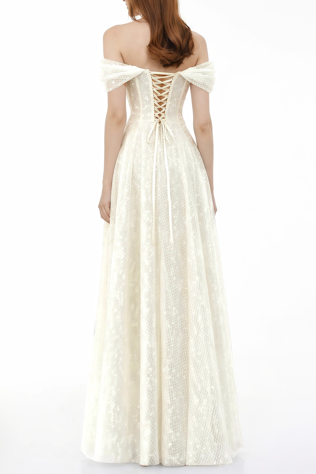 Esme White Off Shoulder Embellished Maxi Dress