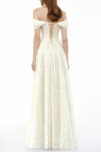 Esme White Off Shoulder Embellished Maxi Dress