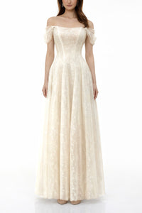 Esme White Off Shoulder Embellished Maxi Dress