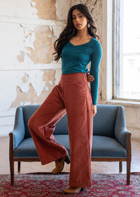 Esta Corduroy Pants Burnt Henna