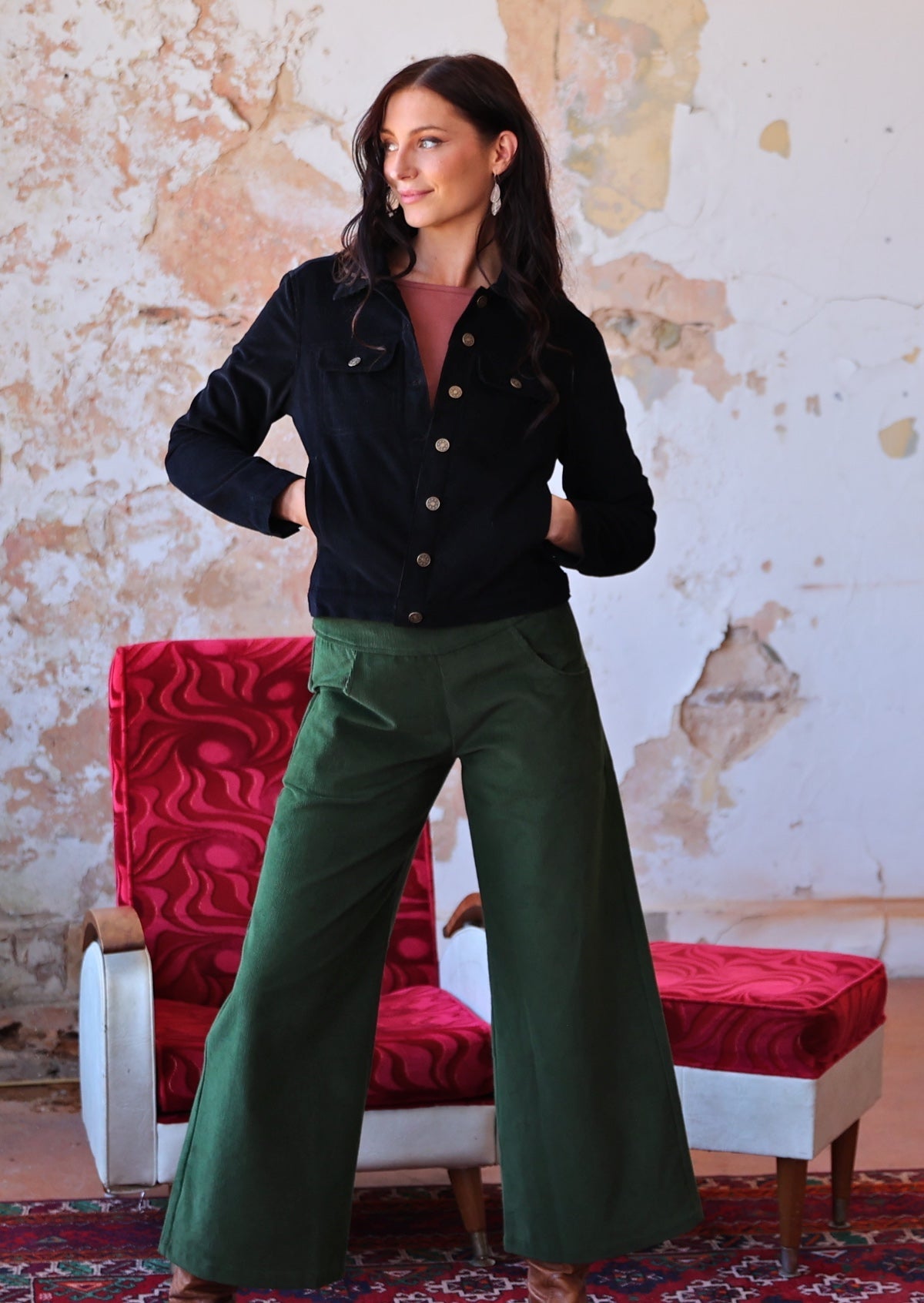Esta Corduroy Pants Douglas Fir