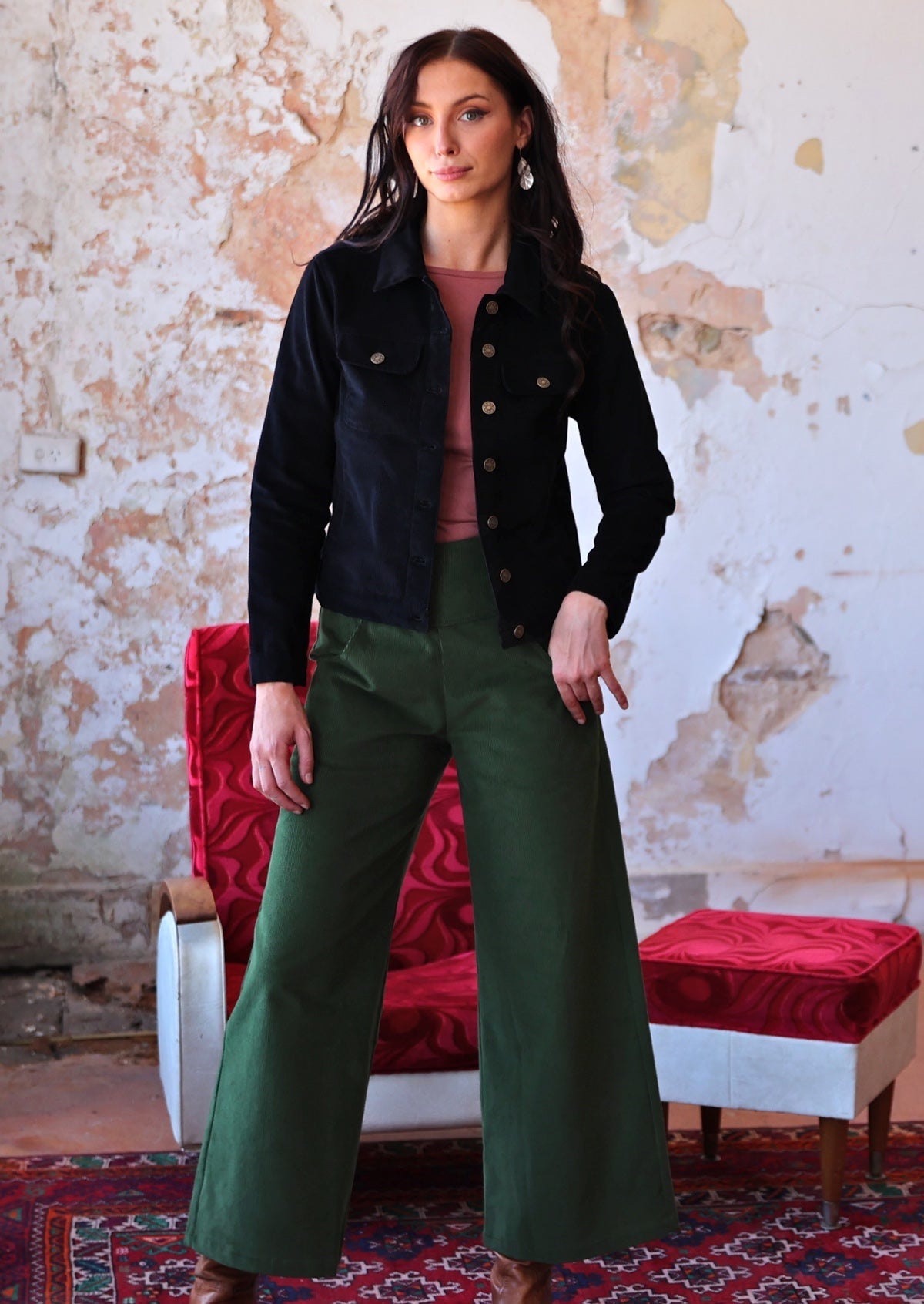 Esta Corduroy Pants Douglas Fir