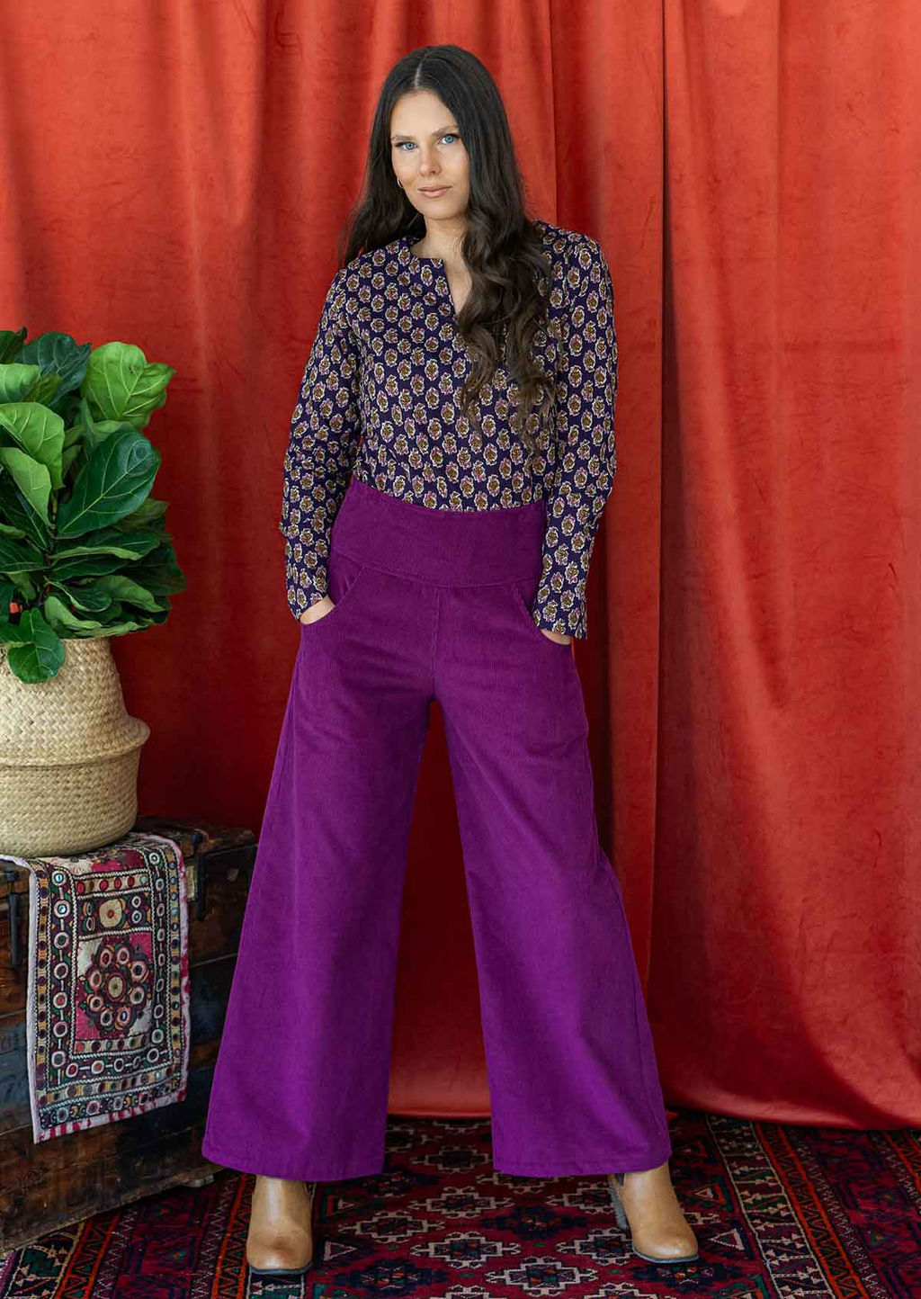 Esta Corduroy Pants Plum Caspia