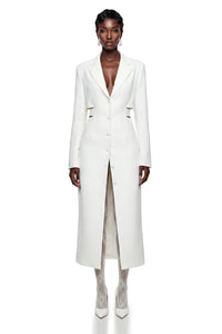 Fanny White Blazer Midi Dress with Cut-Outs