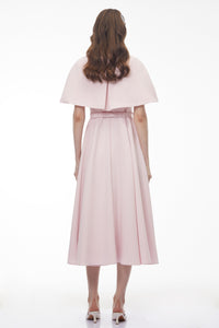Felismina Pink Cape Midi Dress