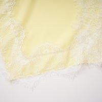 Fiamma Yellow Gathered Lace Panel Maxi Dress