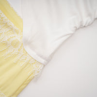 Fiamma Yellow Gathered Lace Panel Maxi Dress