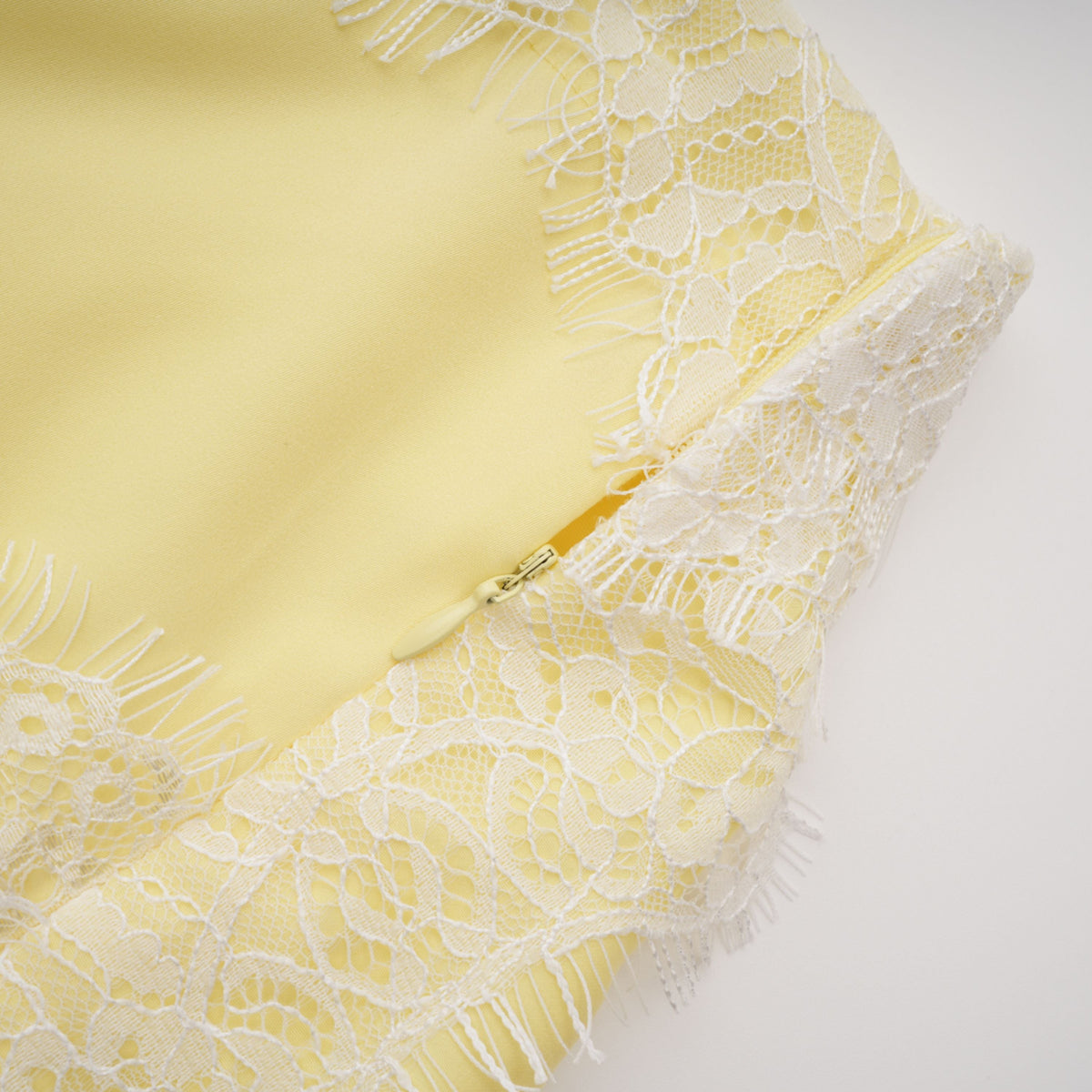 Fiamma Yellow Gathered Lace Panel Maxi Dress