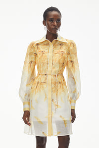 Filomena Yellow Ombre Embellished Mini Dress