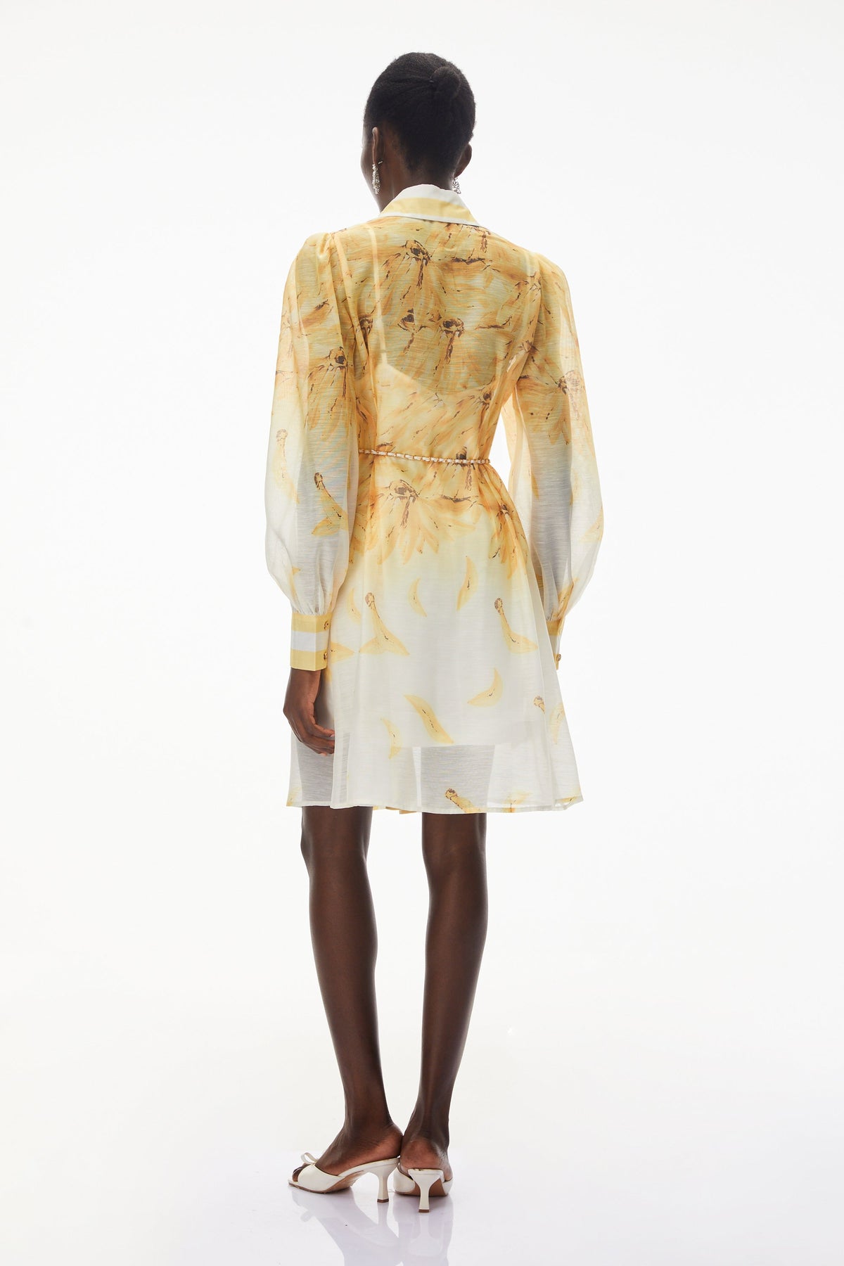 Filomena Yellow Ombre Embellished Mini Dress